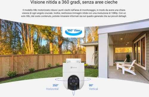 Belaidė Wi-Fi kamera H8C, 1080p, DOME PT, F4 mm, valdoma, IP65, EZVIZ