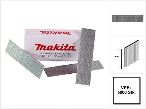 Makita Dykert smeigės 1,2x30mm, 18ga, 5000vnt F-31896 Dykert smeigės 1,2x30mm, 18ga, 5000vnt AF505, AF550H