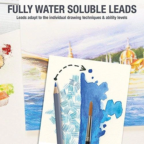 Spalvoti akvareliniai pieštukai Faber-Castell Goldfaber Aqua Creative Studio, 12 spalvų, metalinėje dėžutėje
