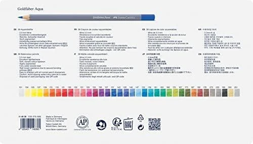 Spalvoti akvareliniai pieštukai Faber-Castell Goldfaber Aqua Creative Studio, 36 spalvų, metalinėje dėžutėje