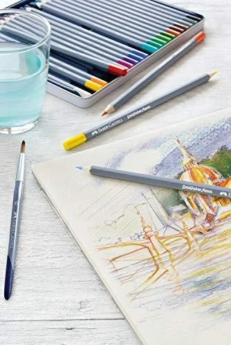 Spalvoti akvareliniai pieštukai Faber-Castell Goldfaber Aqua Creative Studio, 36 spalvų, metalinėje dėžutėje