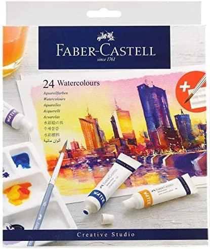 Akvarelė Faber-Castell tūbelėse, 24 spalvų, 9ml