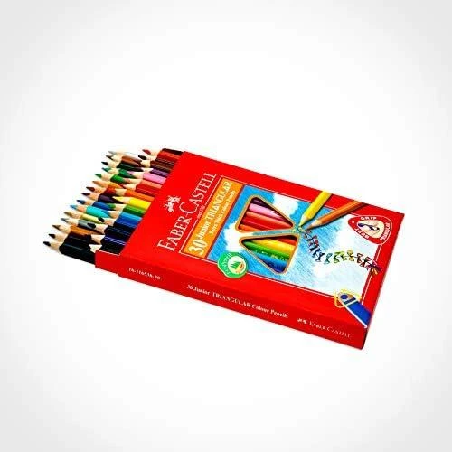 Spalvoti pieštukai Faber-Castell Jumbo 30-spalvų trikampiai+drožtukas