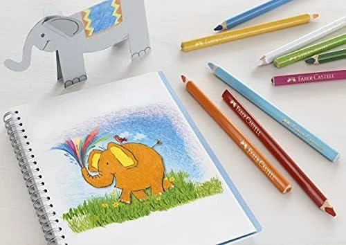 Spalvoti pieštukai Faber-Castell Jumbo 30-spalvų trikampiai+drožtukas
