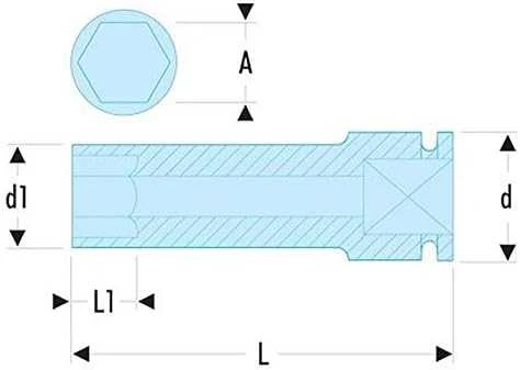 Smūginė sukimo galvutė Facom NSB.22; 1/2''; 22x85 mm