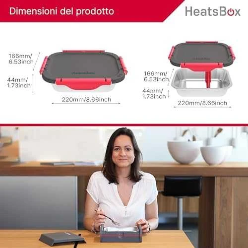 Maisto dėžučių rinkinys, skirtas HeatsBox GO/PRO/STYLE/STYLE+ šildomoms dėžutėms, grafito/raudonos spalvos