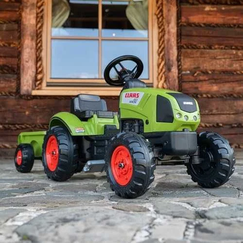 Vaikiškas pedalinis traktorius Falk Claas FAL2040A, su priekaba, žalias