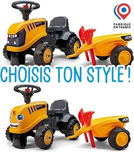 Falk Traktorius JCB Su Priekaba Oranžinis
