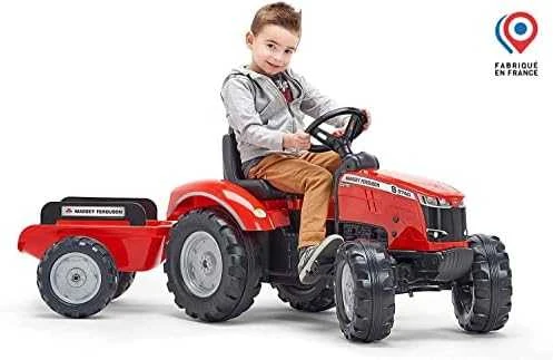 FALK traktorius Massey Ferguson Raudona ant pedalų su priekaba nuo 3 metų