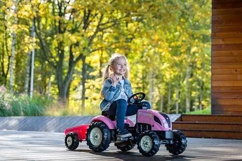 Vaikiškas pedalinis traktorius Falk Country Star 2056L, su priekaba, rožinis