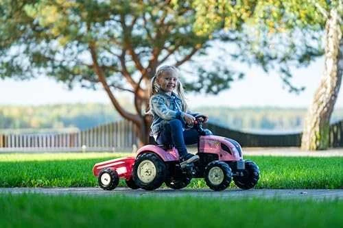 Vaikiškas pedalinis traktorius Falk Country Star 2056L, su priekaba, rožinis