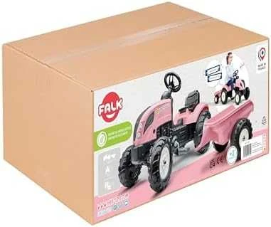 Vaikiškas pedalinis traktorius Falk Country Star 2056L, su priekaba, rožinis