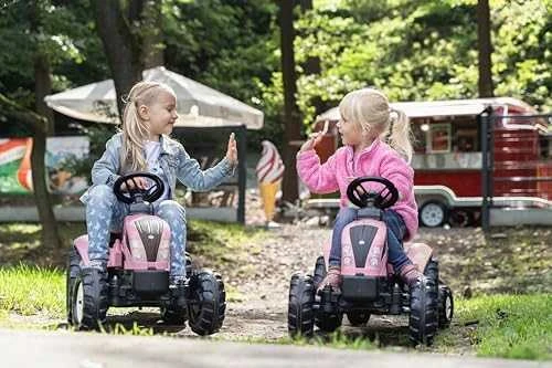 Vaikiškas pedalinis traktorius Falk Country Star 2056L, su priekaba, rožinis