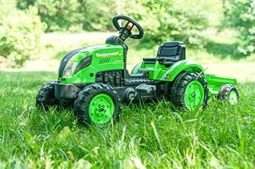 FALK Pedalinio traktoriaus modelis Su priekaba Žalias 2-5 metų vaikams