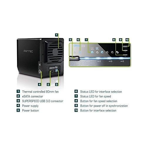 Kietasis diskas FANTEC QB-35US3-6G juodas 4x3,5 SATA HDD USB3.0 eSATA