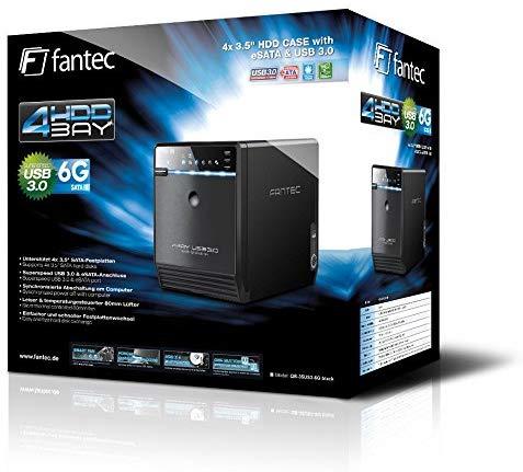 Kietasis diskas FANTEC QB-35US3-6G juodas 4x3,5 SATA HDD USB3.0 eSATA