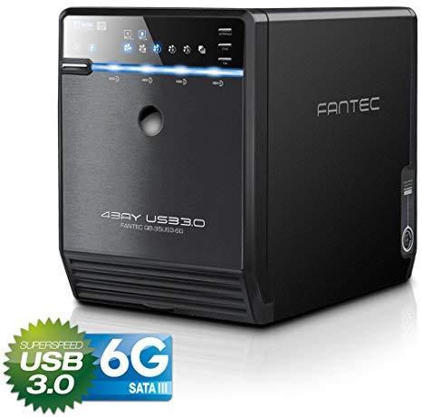 Kietasis diskas FANTEC QB-35US3-6G juodas 4x3,5 SATA HDD USB3.0 eSATA