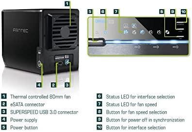 Kietasis diskas FANTEC QB-35US3-6G juodas 4x3,5 SATA HDD USB3.0 eSATA