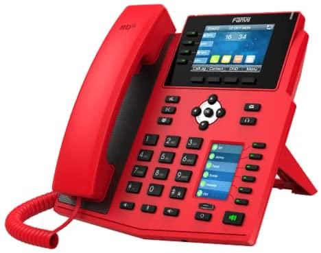 Telefonas Fanvil X5U-R telefon VoIP Juodas Raudona 16 linii Wi-Fi