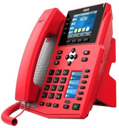 Telefonas Fanvil X5U-R telefon VoIP Juodas Raudona 16 linii Wi-Fi