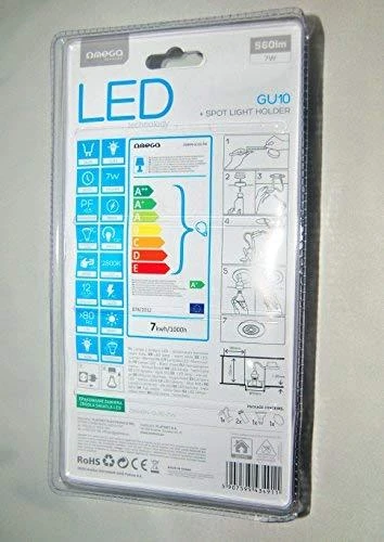 Omega LED lempos GU10 7W 2800K komplektas