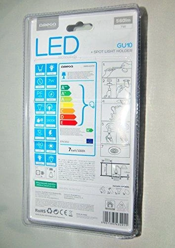 Omega LED lempos GU10 7W 2800K komplektas