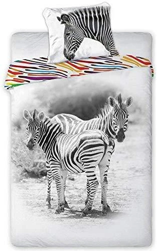 MCU Patalynė medvilnė 140x200 Wild Zebra zebrai balta juoda spalvingi dryžiai 5680