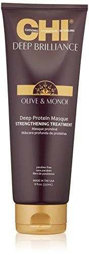 Stiprinamoji plaukų kaukė CHI Deep Brilliance Olive&amp;Monoi Deep Protein Masque 237ml