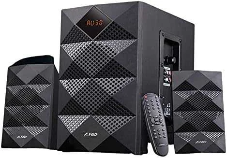 Kompiuterio kolonėlės Fenda F&D A180X 2.1 daugialypės terpės garsiakalbiai, 42W RMS (14Wx2+14W), 2x3'' palydovai + 5,25'' žemųjų dažnių garsiakalbis, BT 5.0/AUX/USB/FM/LED Ekranas/Nuotolinio valdymo pultas/Medinis/Juodas