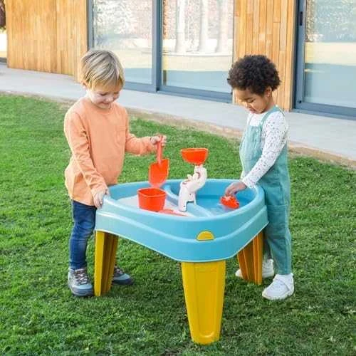 Feber Vandens Stalas su Dangčiu 4in1 Smėlio Dėžė Piešimo Stalas Vaikų Piknikų Stalas