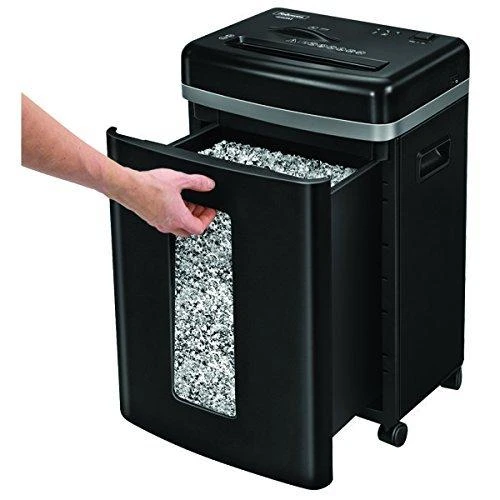 Fellowes 450M naikintuvas su atidarytu atliekų stalčiumi