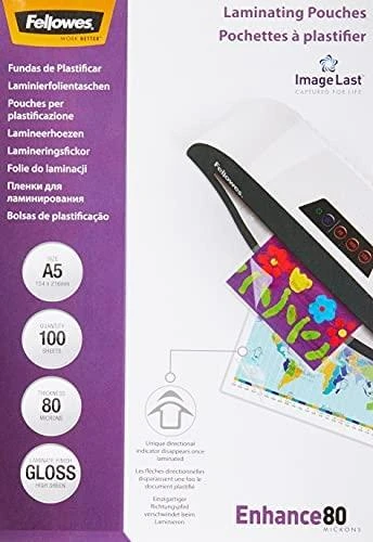 Fellowes 80mik blizgūs popieriaus lapai, 100 vnt. (5306002), A5