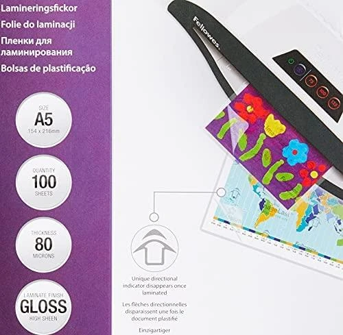 Fellowes 80mik blizgūs popieriaus lapai, 100 vnt. (5306002), A5