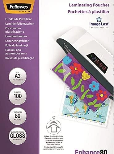 Fellowes LAMINATORIAUS KEŠELĖLIS IMAGELAST/A3 80 100 Vnt. 5306207 BIUDŽIAI