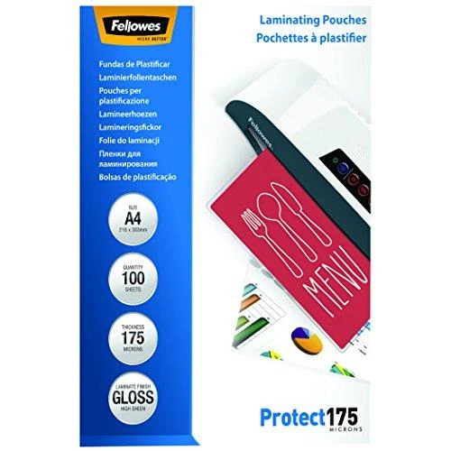 Fellowes A4 blizgus 175 mikronų laminavimo maišelis - 100 pak