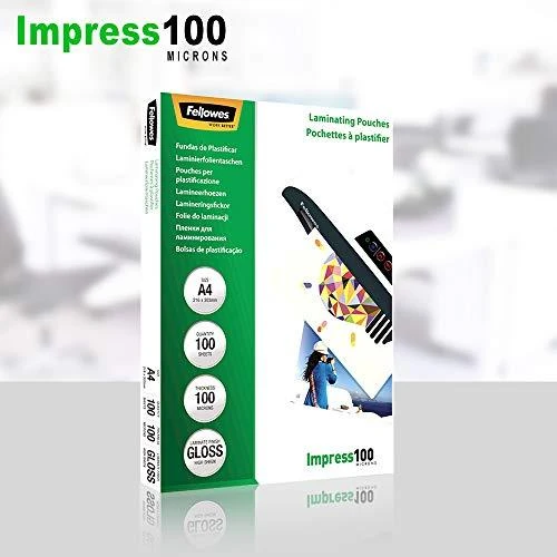 FELLOWES LAMINATING POUCH 100MIC A4 100PK