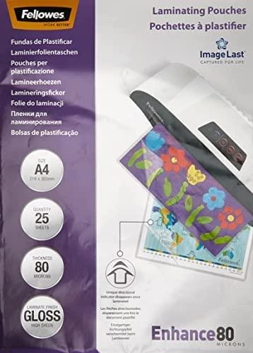 Laminavimo maišelis FELLOWES IL, 80 mikronų, A4, 25 vnt.