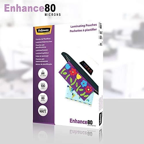 Fellowes Matt laminavimo maišeliai 80 mikronų, A4 100 pak