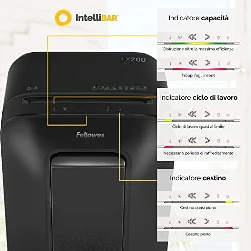 Fellowes Micro-Cut | LX200 | Juodas | Popieriaus smulkinimas | Kreditinių kortelių smulkinimas | Tradicinis