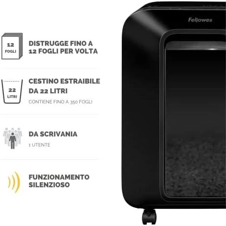Fellowes Micro-Cut | LX200 | Juodas | Popieriaus smulkinimas | Kreditinių kortelių smulkinimas | Tradicinis