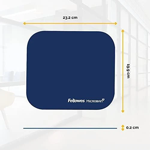 Fellowes Microban pelės kilimėlis, 264 mm x 280 mm x 3 mm, mėlynos spalvos