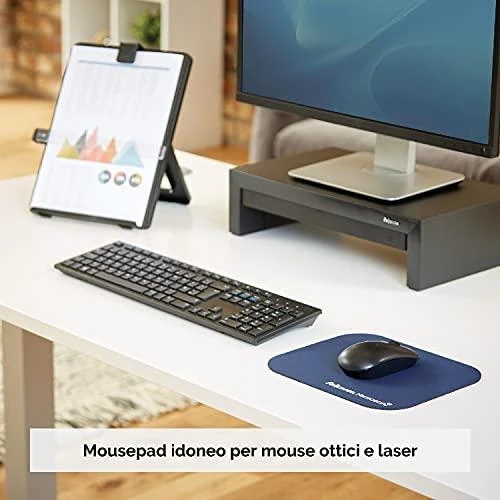 Fellowes Microban pelės kilimėlis, 264 mm x 280 mm x 3 mm, mėlynos spalvos