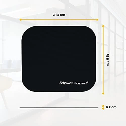 Fellowes Microban pelės kilimėlis, 264 mm x 280 mm x 3 mm, juodos spalvos