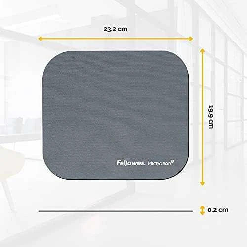 Fellowes Microban pelės kilimėlis, 192 mm x 226 mm x 3 mm, sidabrinės spalvos