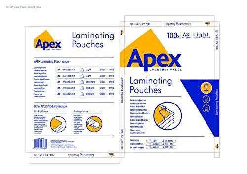 Fellowes APEX – šviesi A3 laminavimo plėvelė, 100 vnt (6001901)