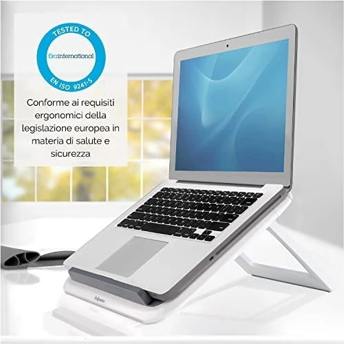 Nešiojamojo kompiuterio stovas FELLOWES I-SPIRE QUICK LIFT, balta/pilka sp.