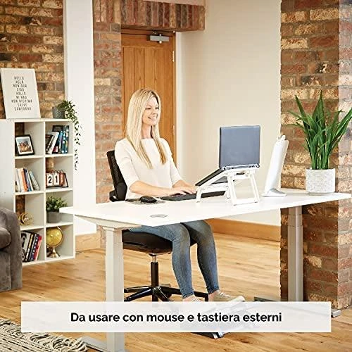 Nešiojamojo kompiuterio stovas FELLOWES I-SPIRE QUICK LIFT, balta/pilka sp.