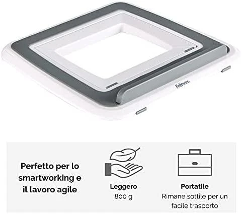 Nešiojamojo kompiuterio stovas FELLOWES I-SPIRE QUICK LIFT, balta/pilka sp.