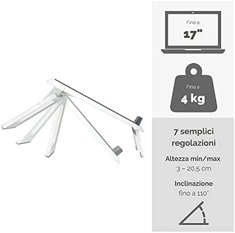 Nešiojamojo kompiuterio stovas FELLOWES I-SPIRE QUICK LIFT, balta/pilka sp.