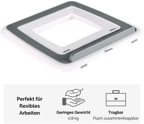 Nešiojamojo kompiuterio stovas FELLOWES I-SPIRE QUICK LIFT, balta/pilka sp.